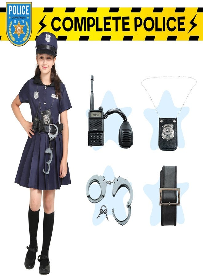 Wizland Police Costume For Girls Career Day Halloween Toddler Cop Costume Police Uniform Outfit for Girls 6-8Y - Image 3